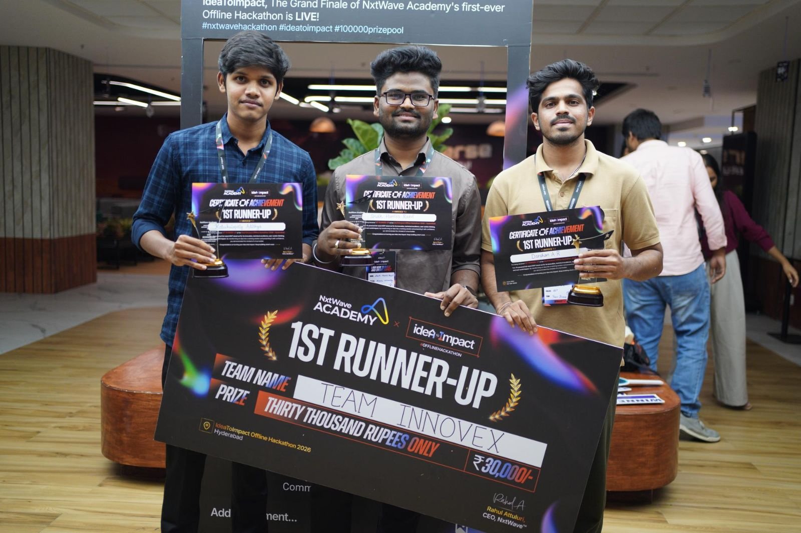 Kolukupally Adithya - 2nd Prize at the NxtWave Academy – BRIL Campus